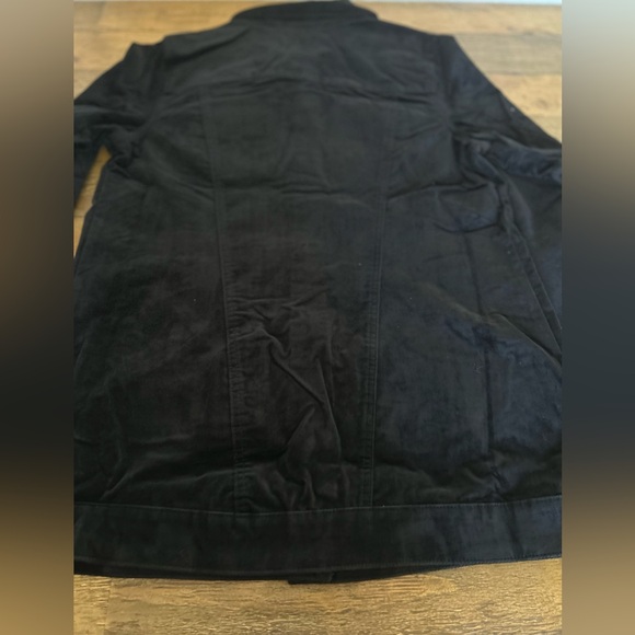 Denim & Co. Black Velveteen Regular Long
Jacket Coat Size M - Picture 8 of 9